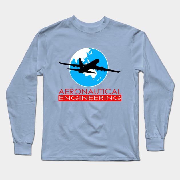 aeronautical engineering aerospace engineer airplane Long Sleeve T-Shirt by PrisDesign99